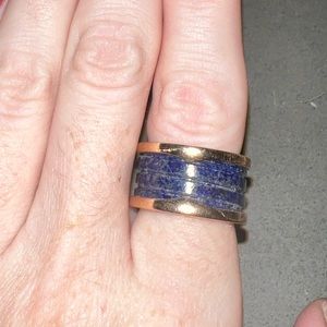 Bvlgari Ring B.Zero1 18k Rose Gold/Blue Marble